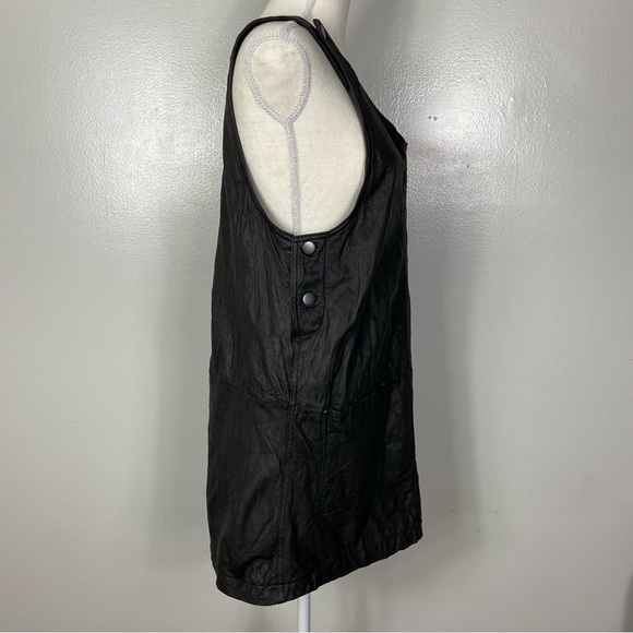 Gryphon genuine leather crushed lamb leather smock mini dress - Picture 2 of 7